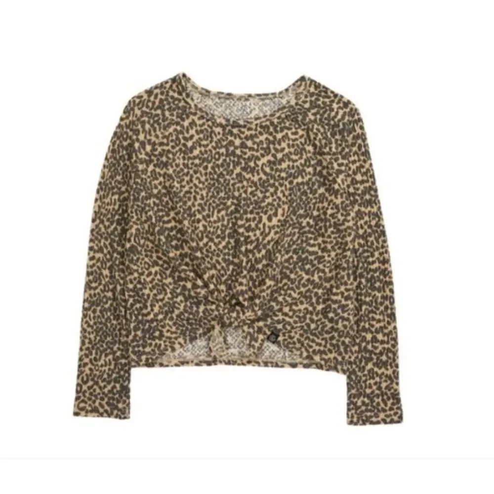5/$25 NWT Treasure & Bond Girls Cheetah Tie Front Top - Picture 1 of 10